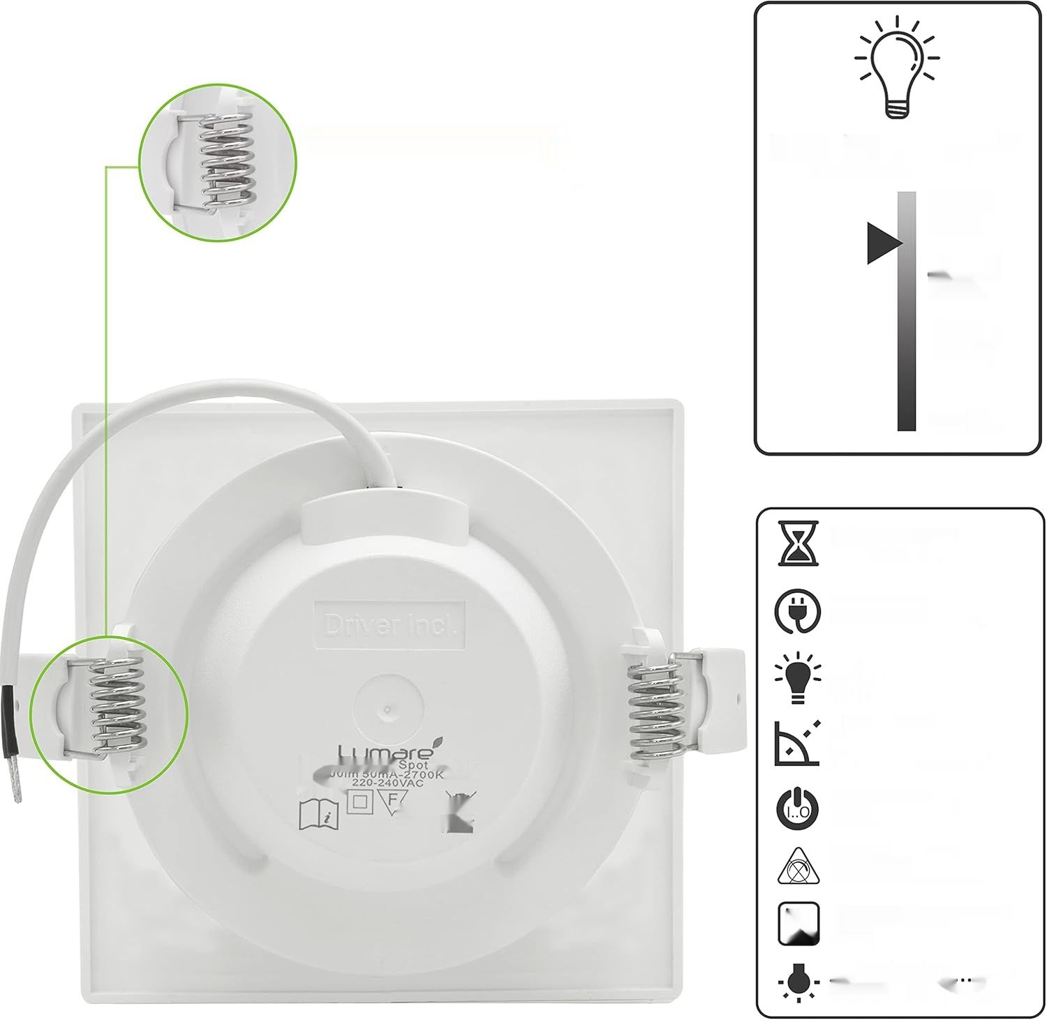 Lumare 9x Wpuszczane Reflektory LED 6 W IP44 Bardzo Płaskie