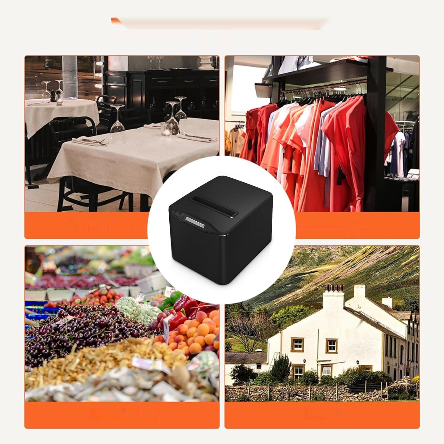 Bisofice POS-8370USB-B Drukarka Paragonów 80 mm, Termiczna, USB+LAN, ESC/POS, Czarna