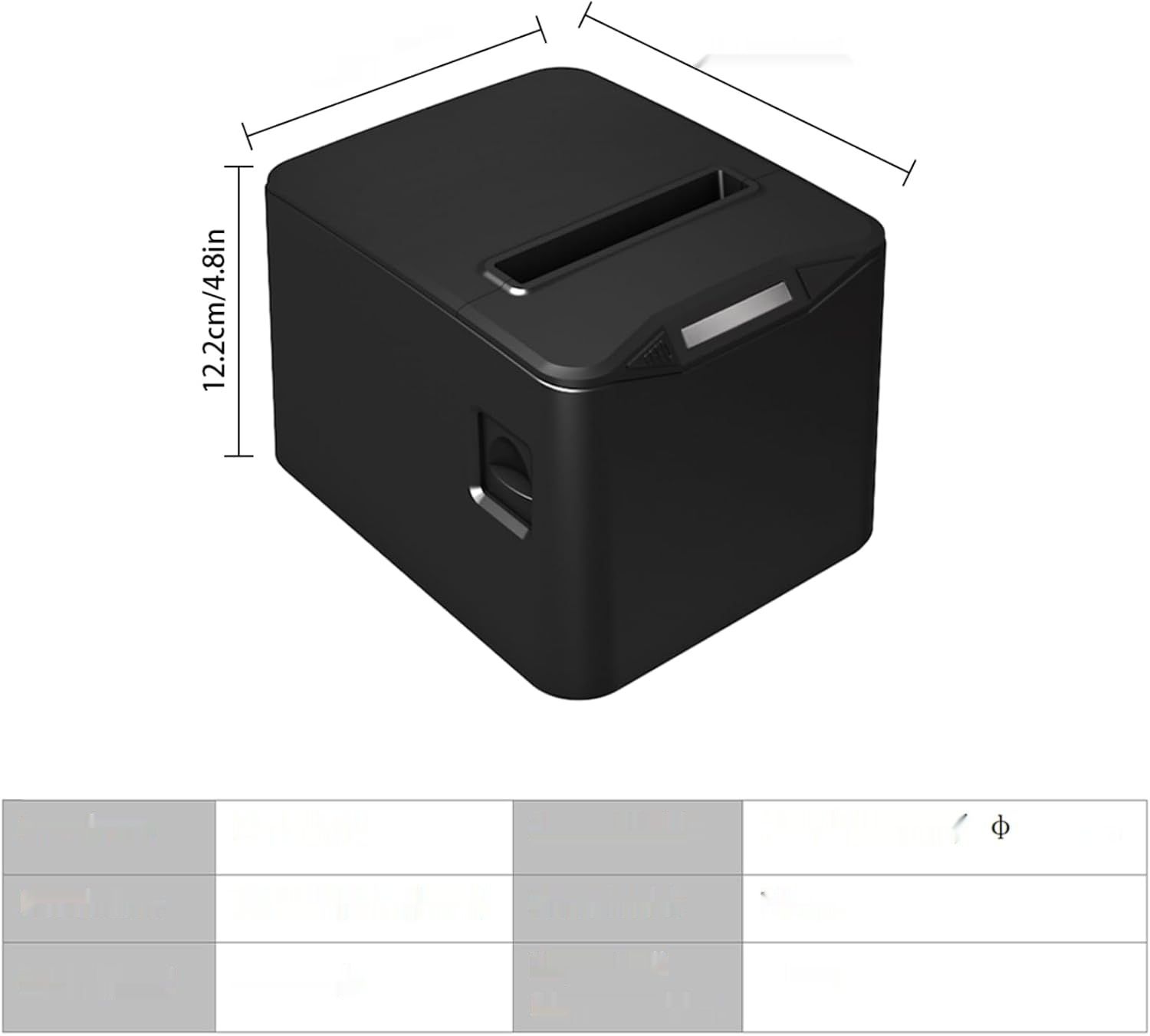 Bisofice POS-8370USB-B Drukarka Paragonów 80 mm, Termiczna, USB+LAN, ESC/POS, Czarna