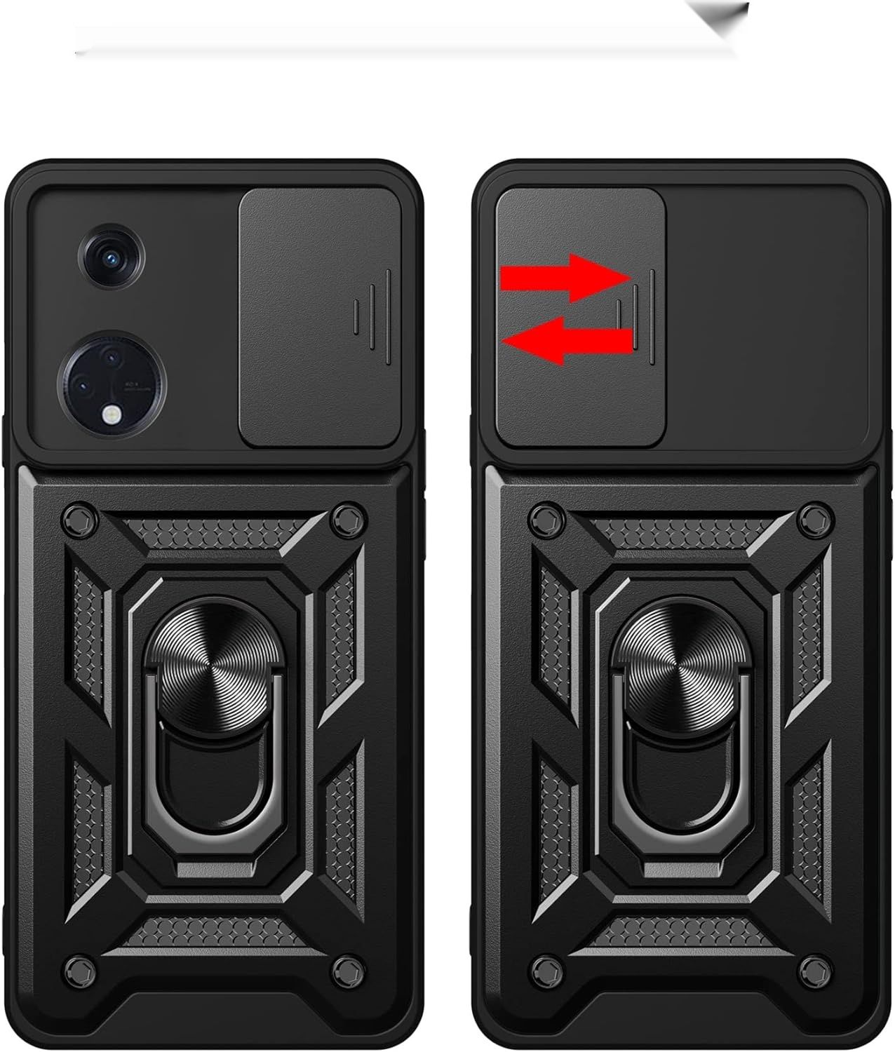 Ysnzaq Etui do Oppo Reno 8T 5G, SLJ Czarny, poliwęglan, stojak.