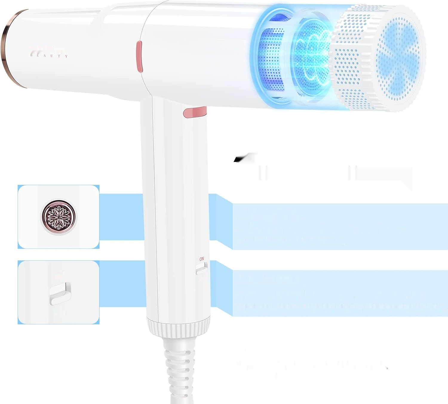 PARWIN PRO BEAUTY Suszarka do Włosów 110,000RPM, 2000W, jonowa (biała)