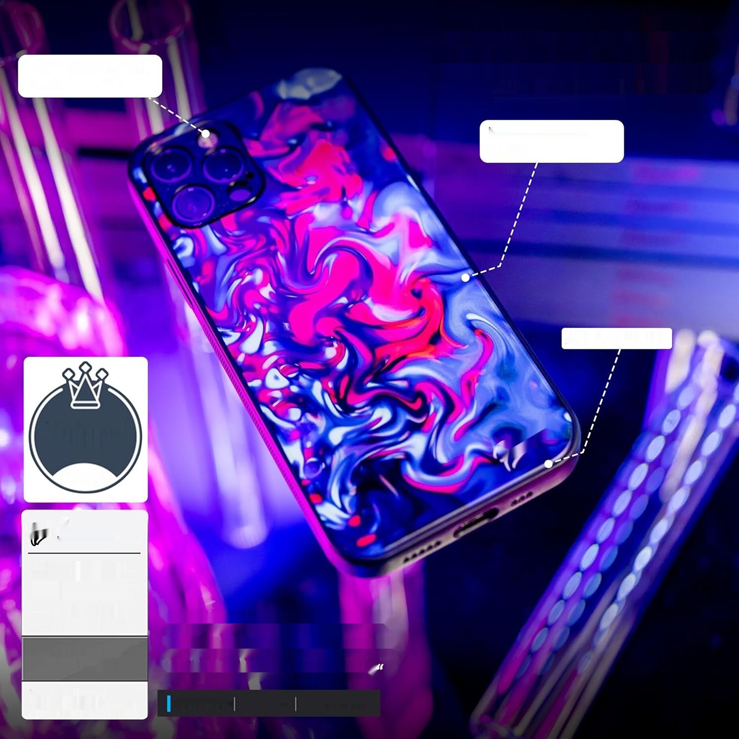 Picasee Ultimate iPhone 12 Etui, odporne, folia w zestawie