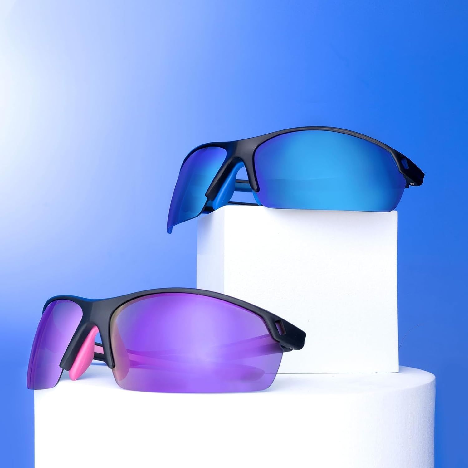 OKH okulary rowerowe, UV400, nietłukąca oprawka TR90, sportowe.
