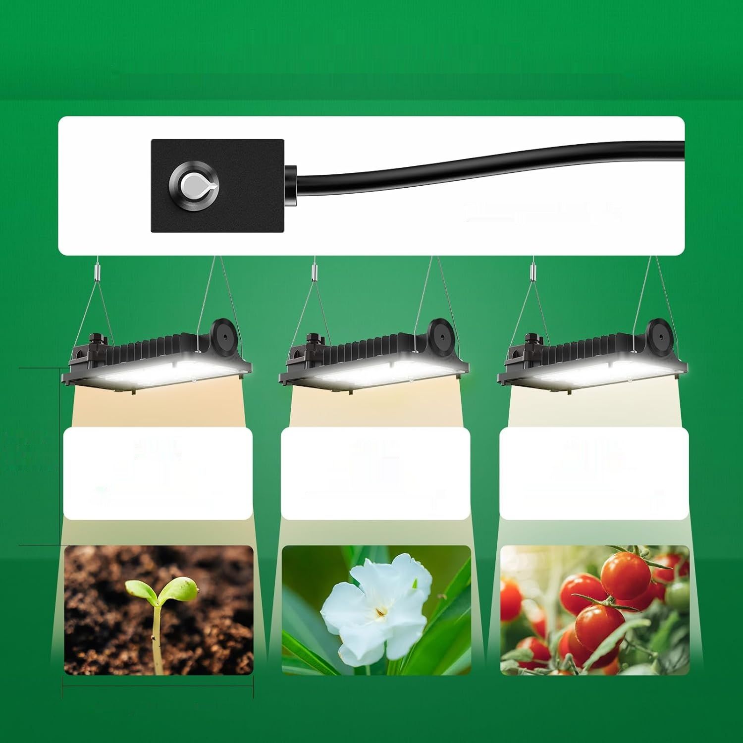 SANSI Lampa LED 1000W, Pełne Spektrum, IP54, Energooszczędna 90%
