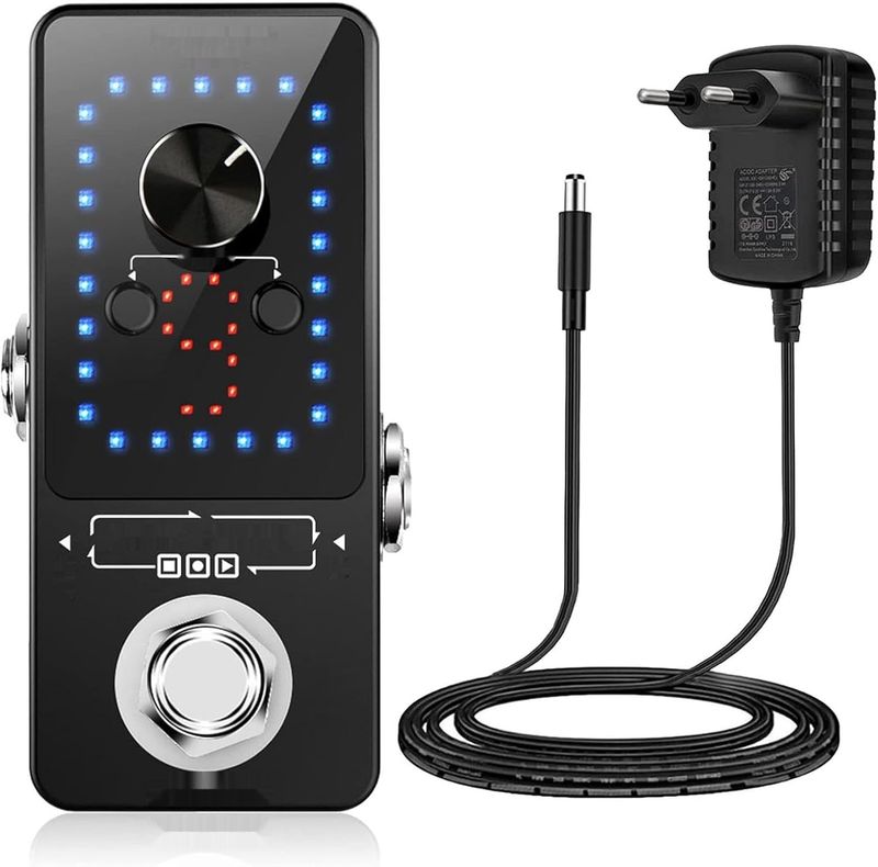 LEKATO Gitarowy looper 9 pętli 40 minut, tuner, nielimitowany overdub