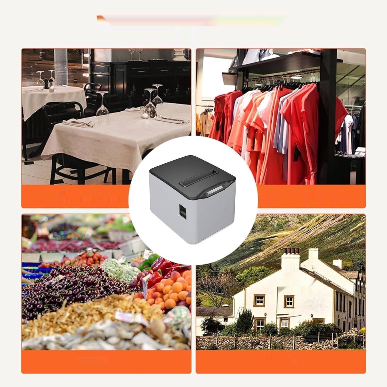 Bisofice Bondrukcer 80 mm Drukarka Paragonowa Termiczna USB+LAN ESC/POS