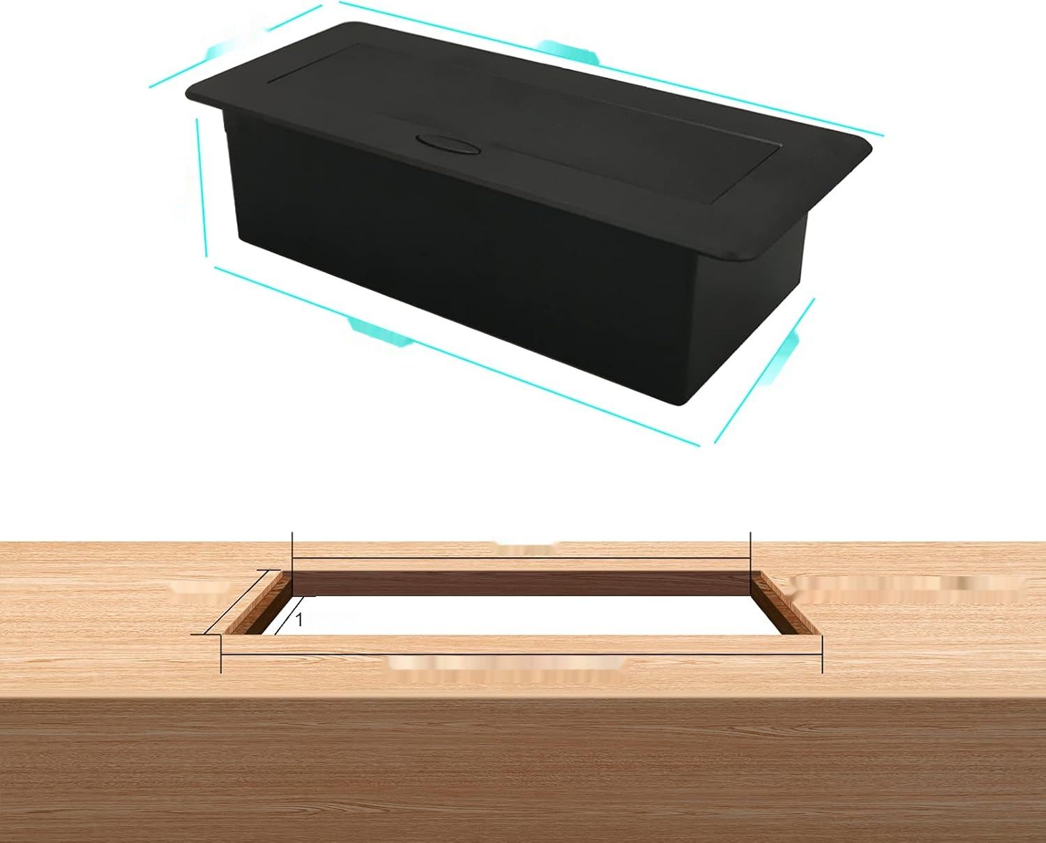 Connection Box Black, biurko z 2 gniazdami i 2 portami USB Type-C