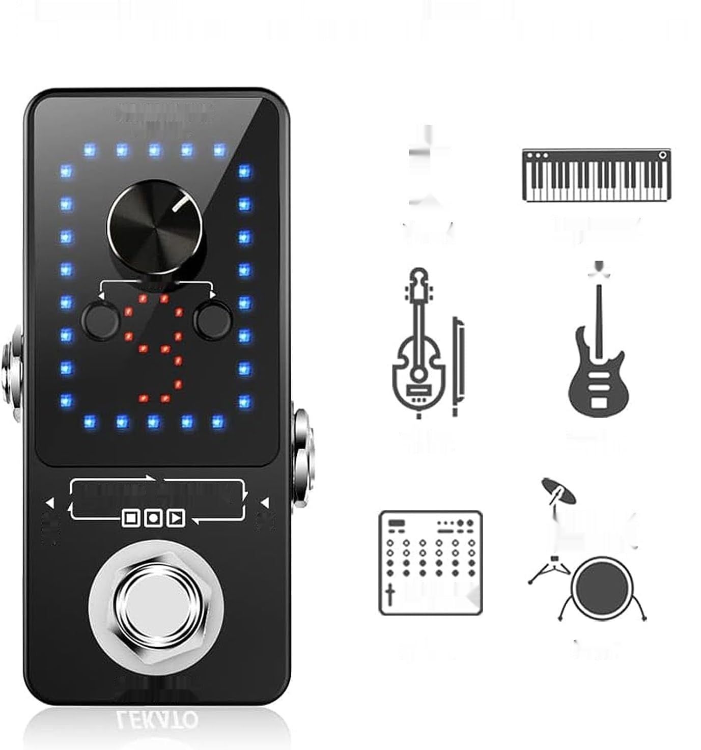 LEKATO Gitarowy looper 9 pętli 40 minut, tuner, nielimitowany overdub
