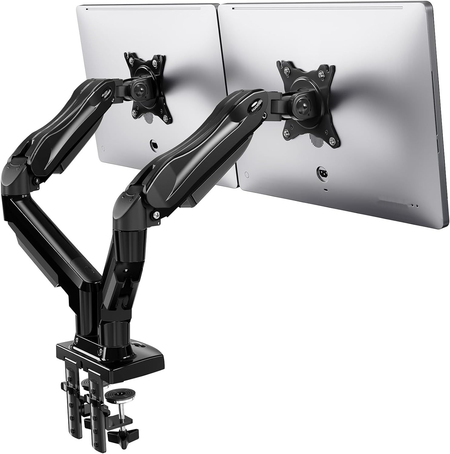 HUANUO Uchwyt na 2 Monitory 13-30&quot;, Ramię Gazowe, Vesa 75/100, 360° Obrót