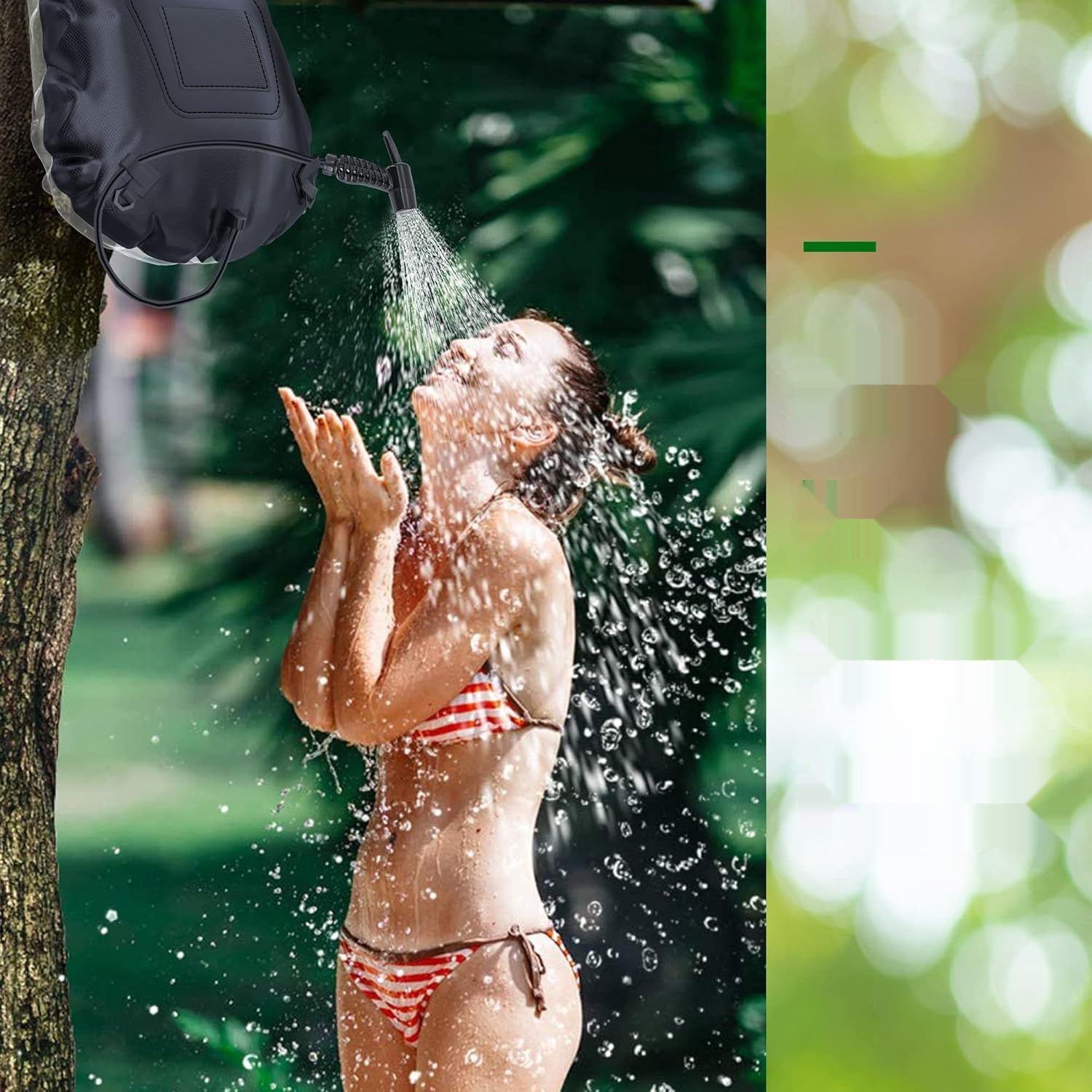 Tadomoe Prysznic Słoneczny Camping 20l, z Słuchawką, Wskaźnik Temperatury
