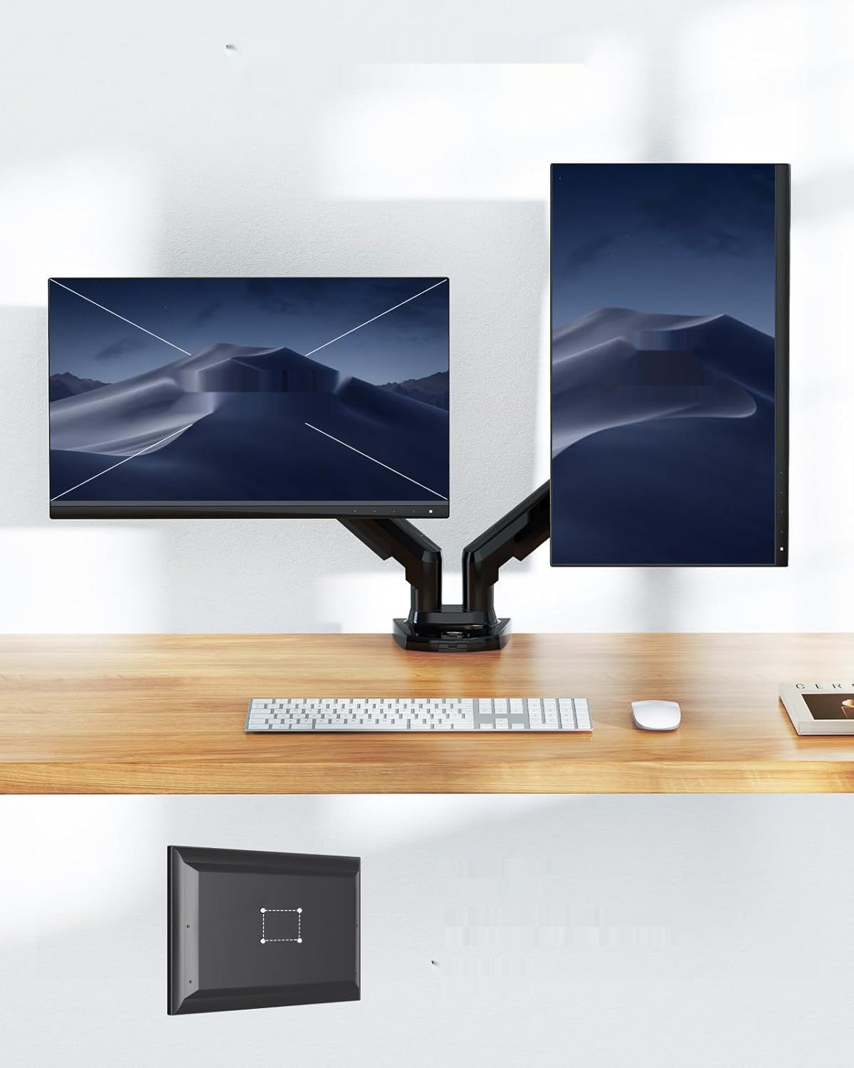 HUANUO Uchwyt na 2 Monitory 13-30&quot;, Ramię Gazowe, Vesa 75/100, 360° Obrót