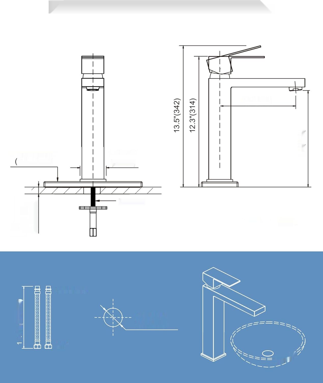ARCORA bateria łazienkowa ze stali nierdzewnej 304, 60 cm, złota