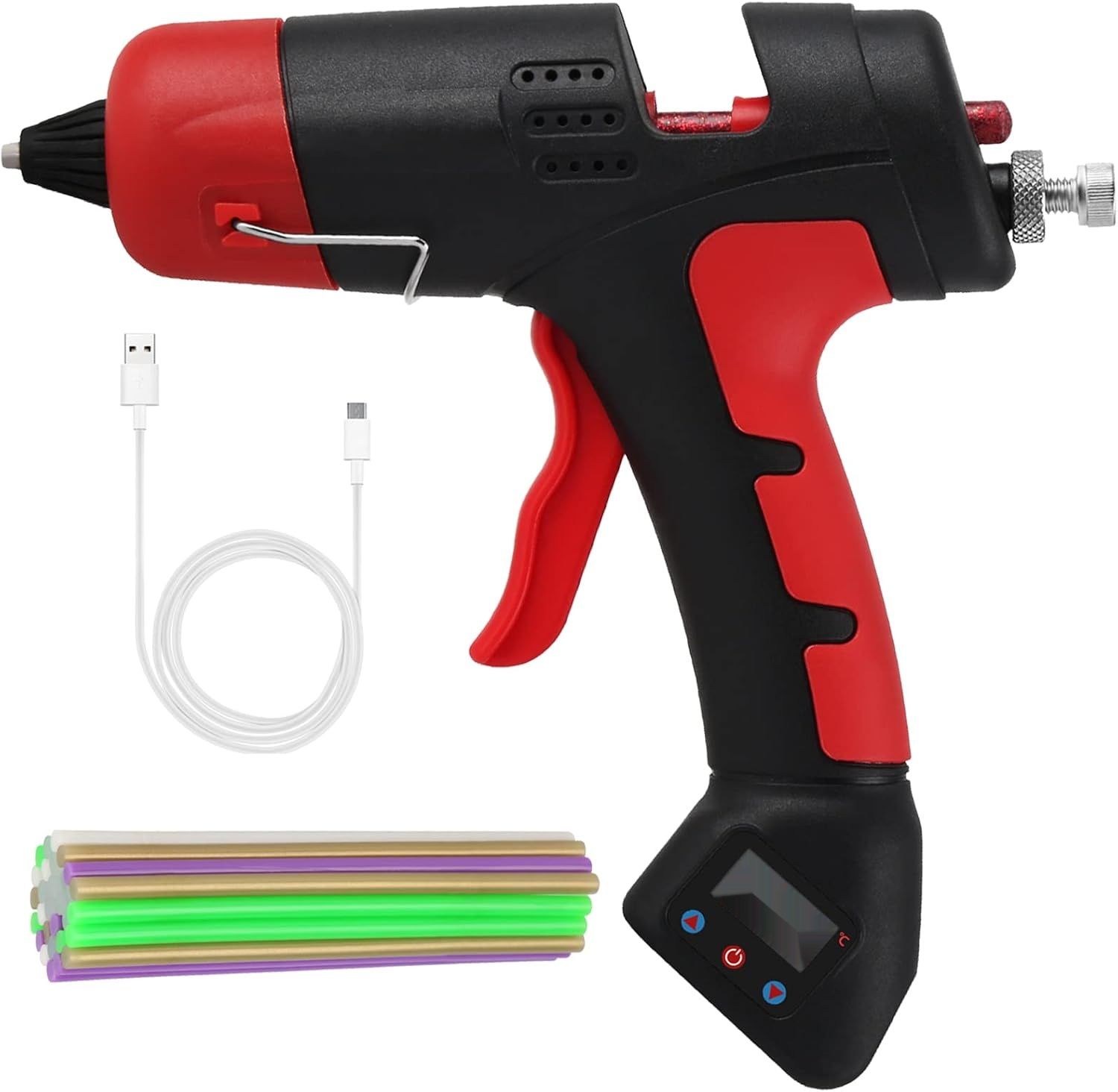 Pistolet LASIEYO z baterią 2200 mAh, 30 sztyftów, ładowanie USB