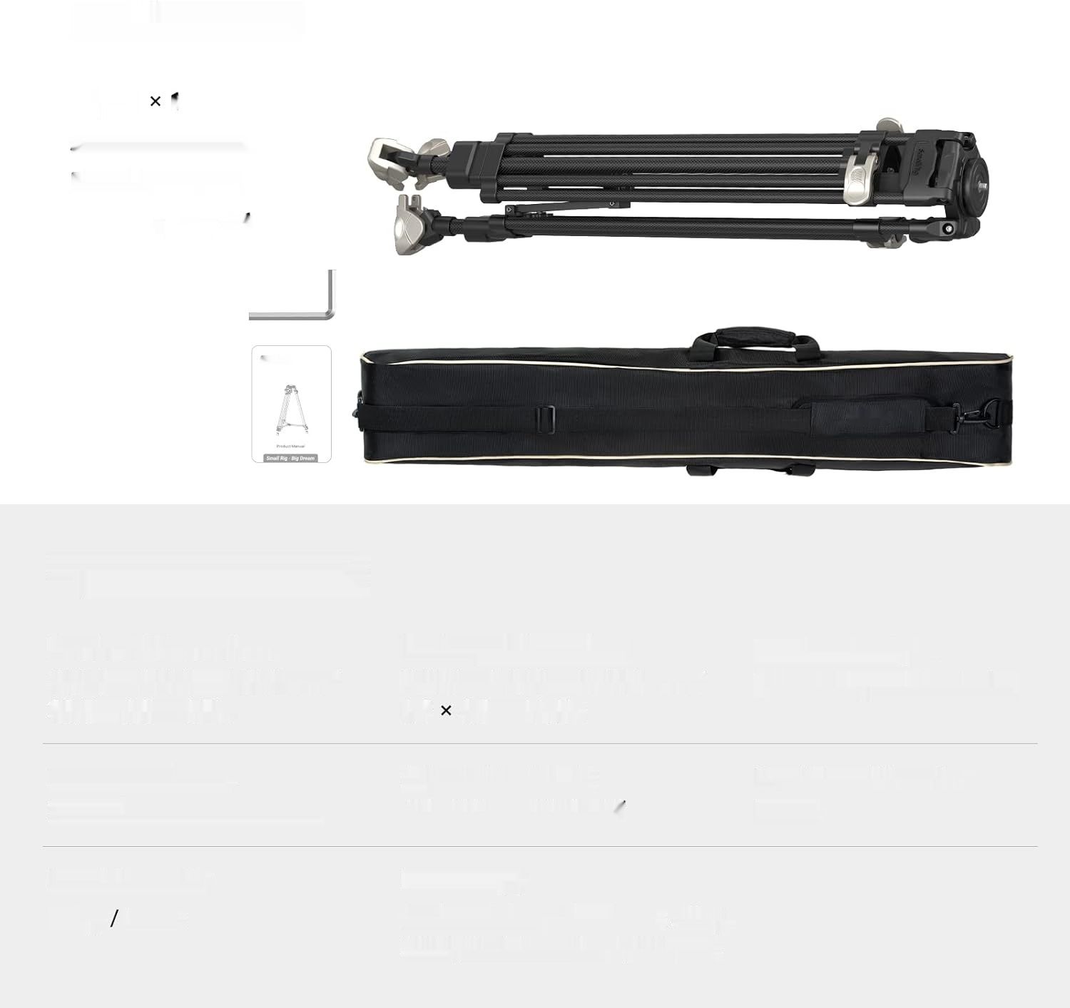 SMALLRIG 72&quot; Statyw Wideo, Włókno Węglowe, Misą 75mm, Do 25kg - 4167