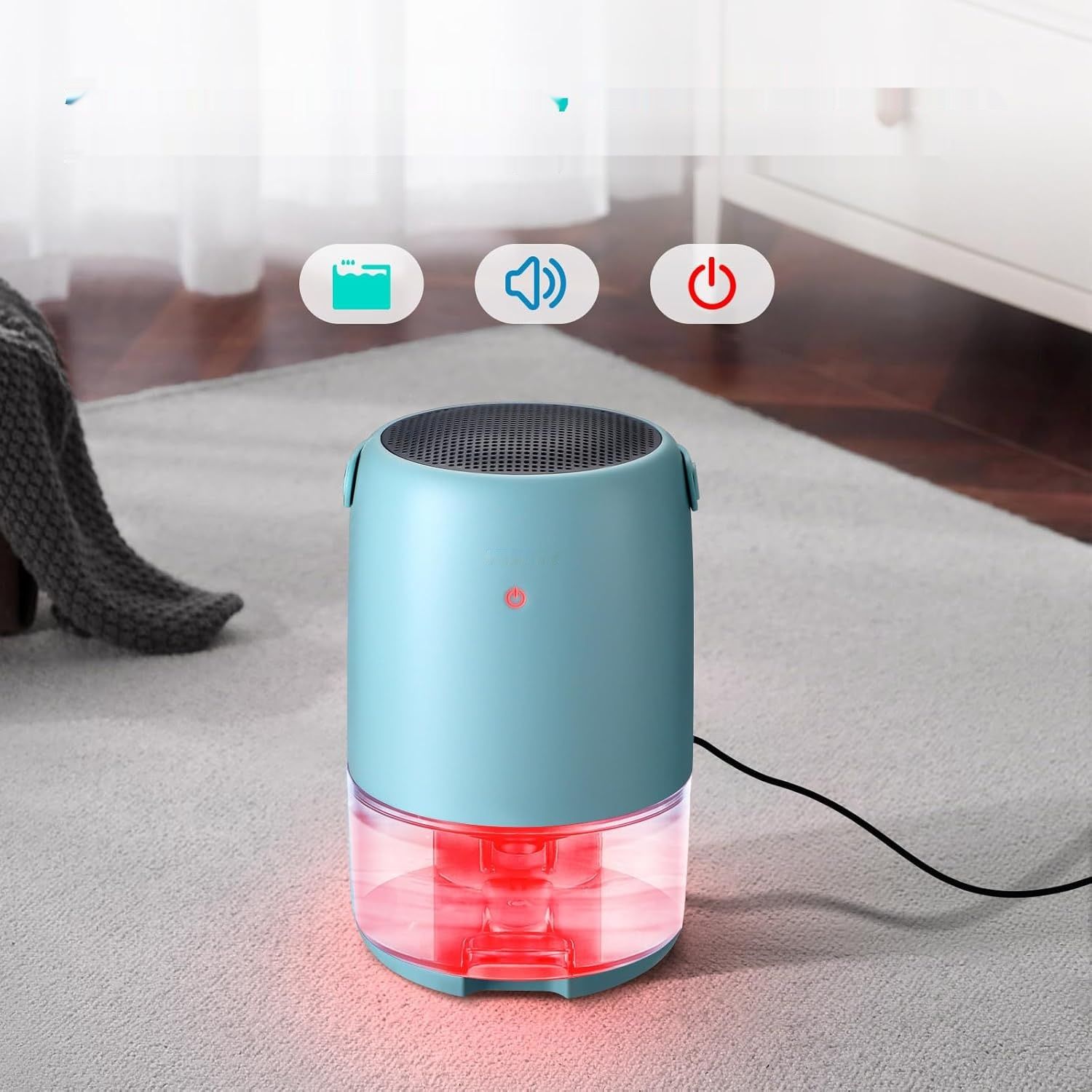 Osuszacz powietrza Inkbird 1100 ml, cichy, LED, przenośny.