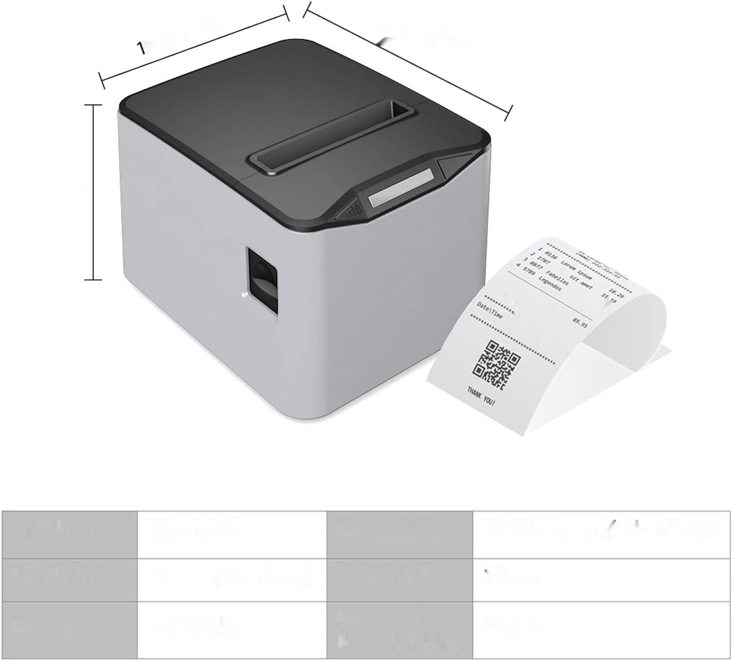 Bisofice Bondrukcer 80 mm Drukarka Paragonowa Termiczna USB+LAN ESC/POS