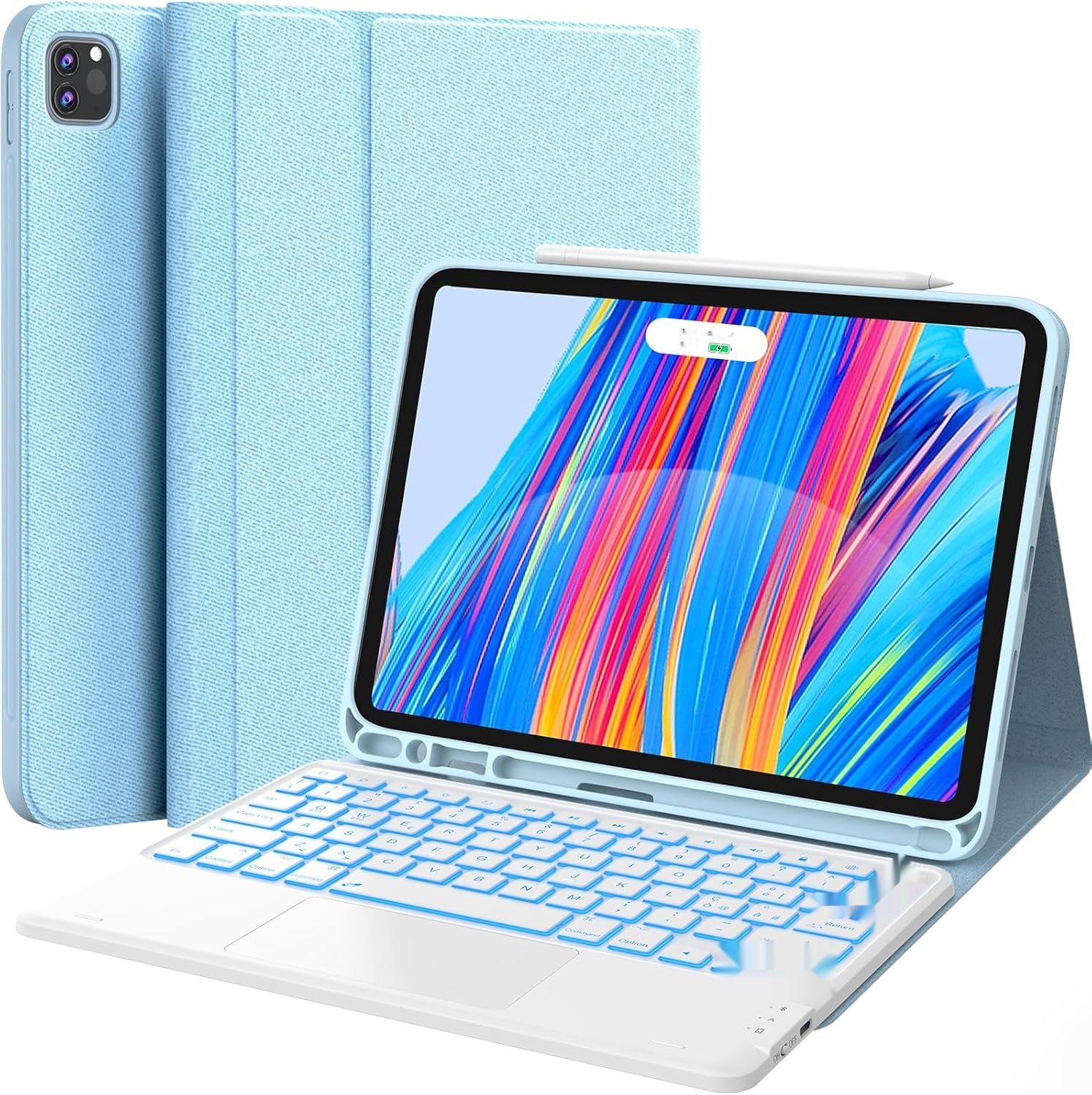 Earto Klawiatura iPad Air 6 11” 2024, Touchpad i BT, Niebieski Nieboskłon