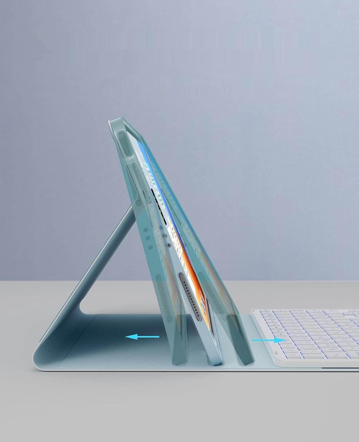 Earto Klawiatura iPad Air 6 11” 2024, Touchpad i BT, Niebieski Nieboskłon
