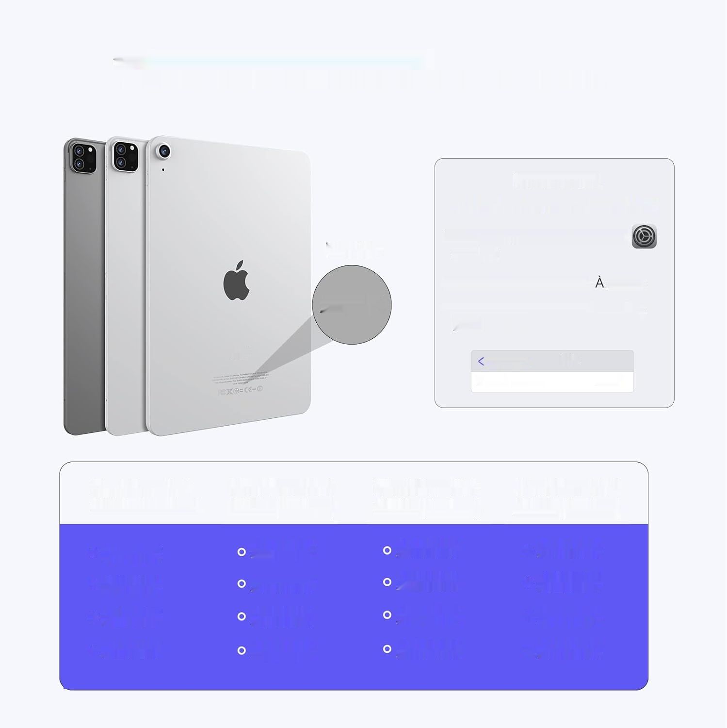 Earto Clavier iPad Pro 12.9, 7 kolorów, Touchpad, AZERTY, Czarny