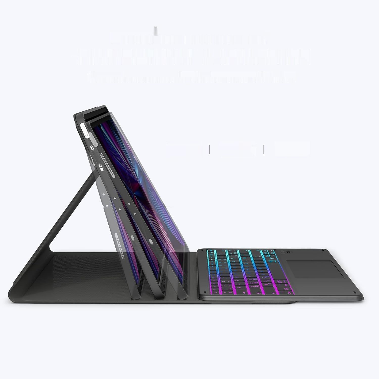 Earto Clavier iPad Pro 12.9, 7 kolorów, Touchpad, AZERTY, Czarny