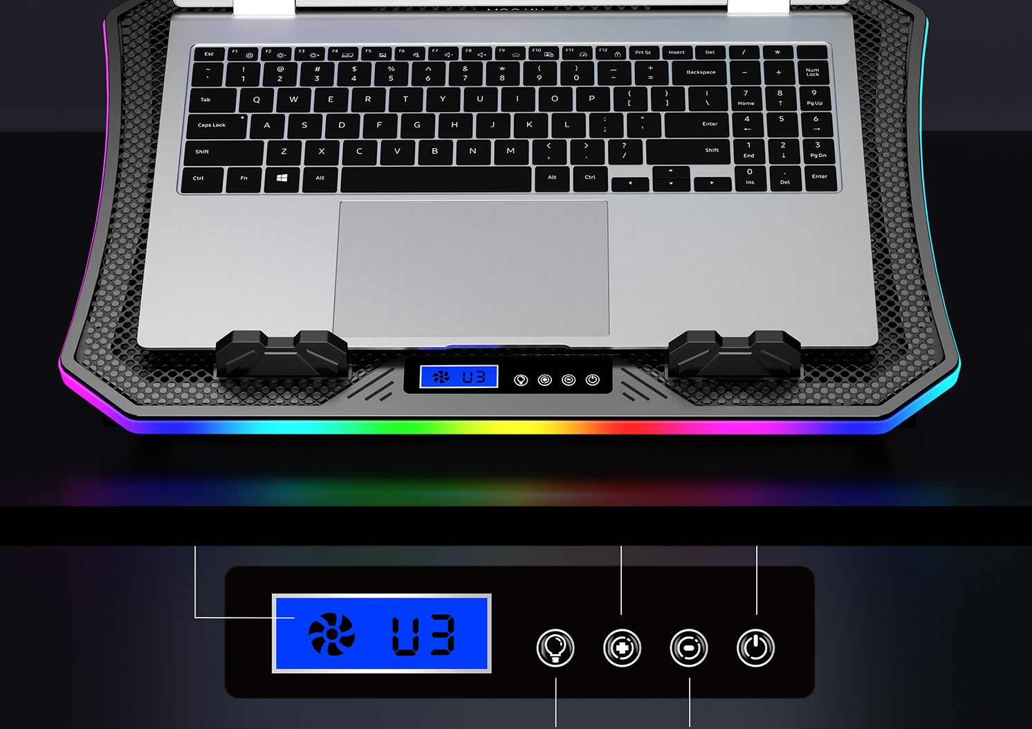 MOOJAY C50 Podkładka chłodząca do laptopa Chłodzenie notebooka gamingowego
