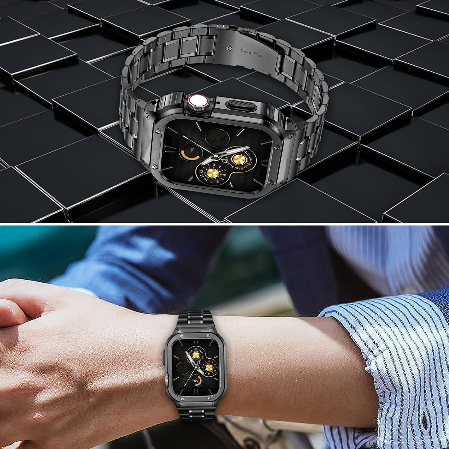 Amznew Bransoleta ze stali nierdzewnej do Apple Watch Ultra 8/7 (45mm)