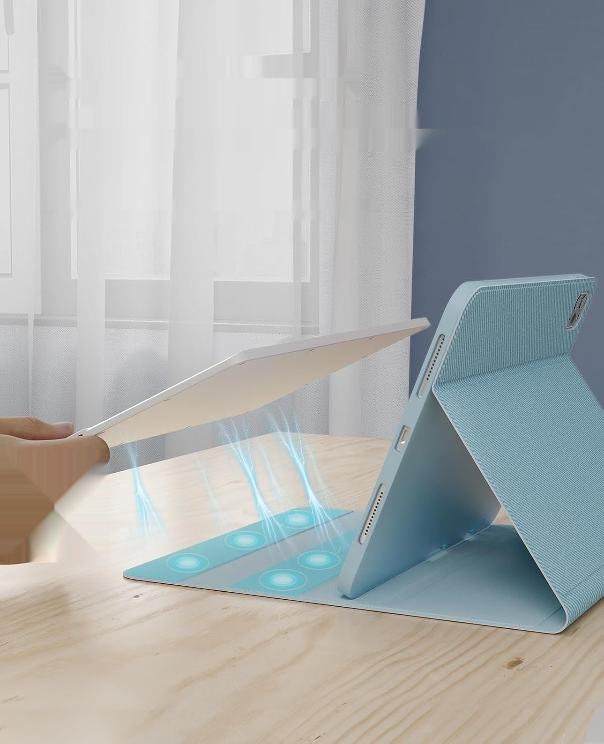 Earto Klawiatura iPad Air 6 11” 2024, Touchpad i BT, Niebieski Nieboskłon