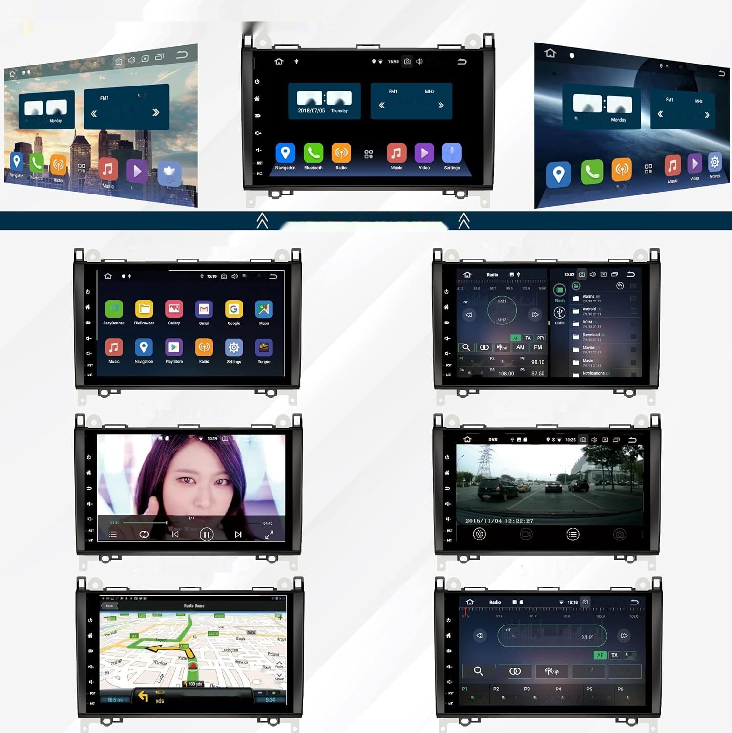 Amaseaudio Android 11 Autoradio, Carplay/Android Auto, DSP+, 2 Din, 9&quot; WiFi, BT 5.0