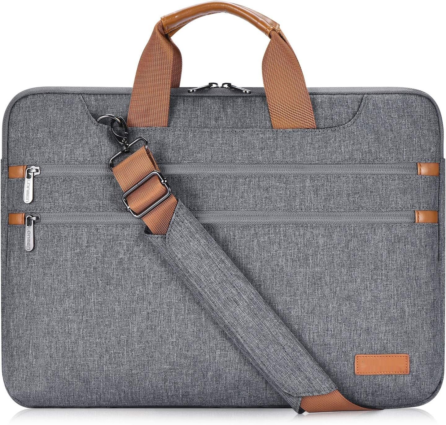 LONMEN Etui na laptop 15.6&#39;&#39; Wodoodporna torba na ramię (Szary)