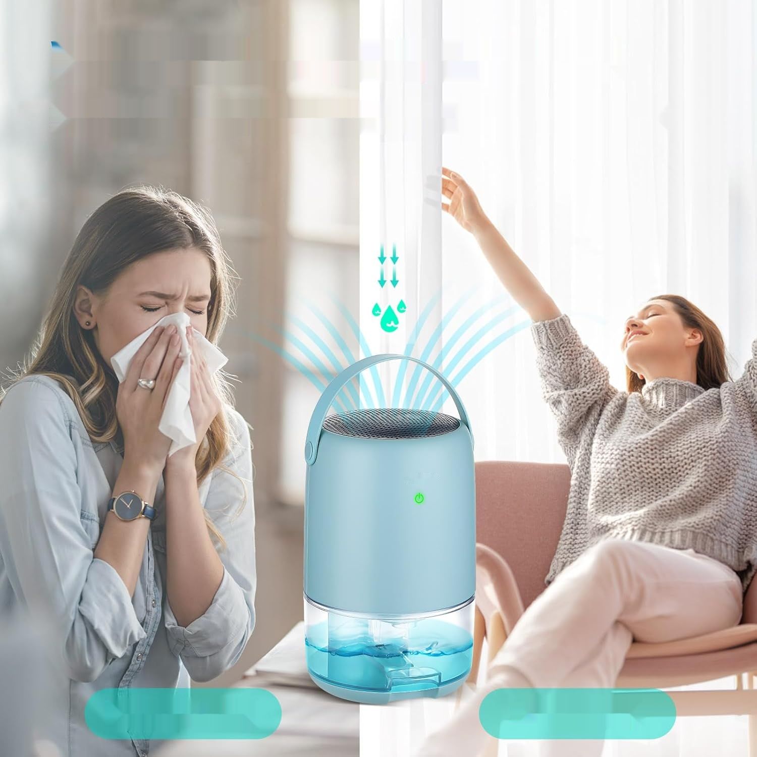 Osuszacz powietrza Inkbird 1100 ml, cichy, LED, przenośny.
