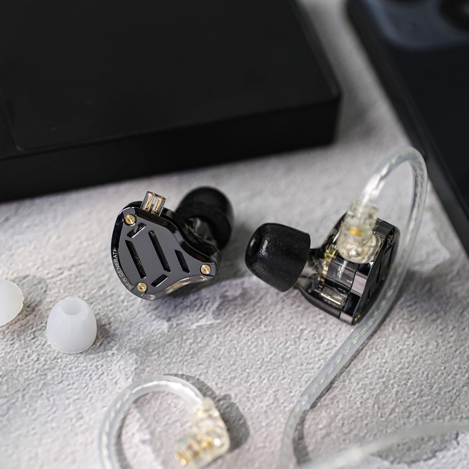 LINSOUL KZ ZS10 PRO 2 Słuchawki dokanałowe IEM, 1DD+4BA, Czarny, Bez Mikrofonu