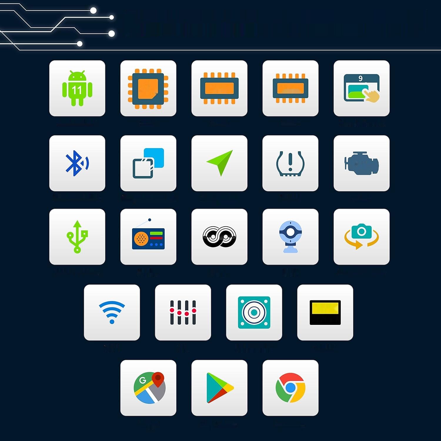 Amaseaudio Android 11 Autoradio, Carplay/Android Auto, DSP+, 2 Din, 9&quot; WiFi, BT 5.0