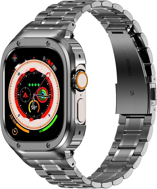 Amznew Bransoleta do Apple Watch Ultra 49mm, Metal, Szary kosmiczny