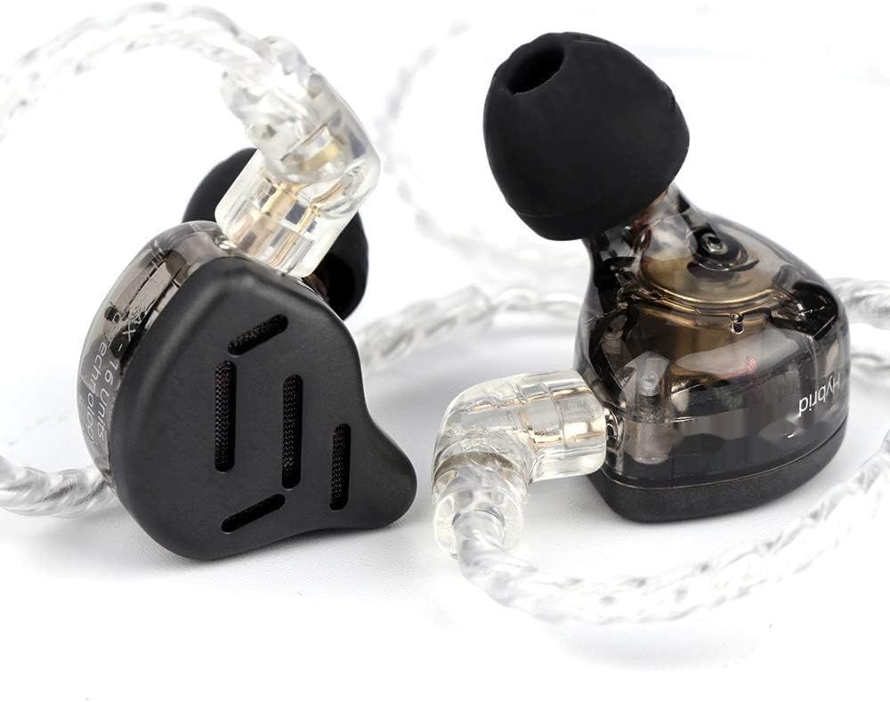 LINSOUL KZ Zax 1DD+7BA Hybrydowe Słuchawki HiFi z mikrofonem, czarne
