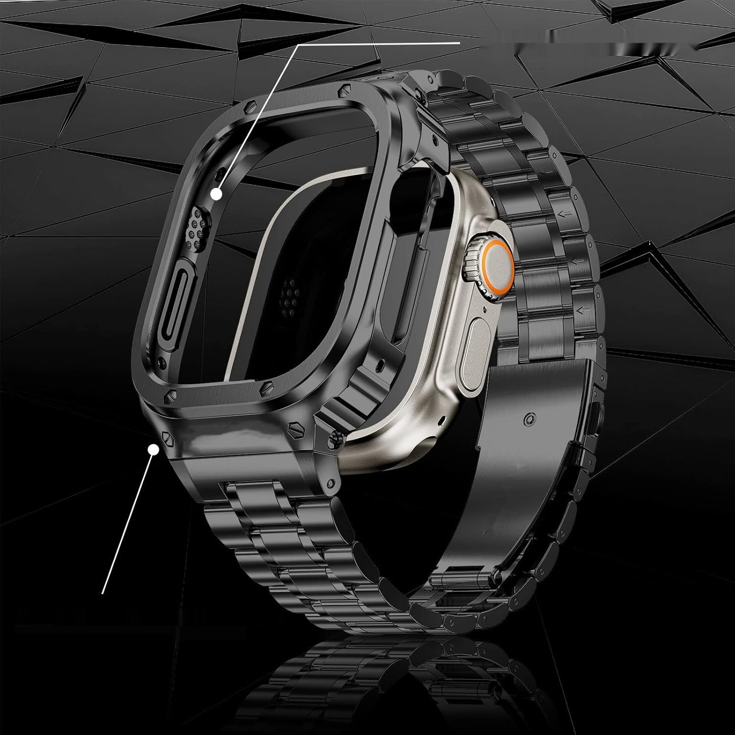 Amznew Bransoleta do Apple Watch Ultra 49mm, Metal, Szary kosmiczny