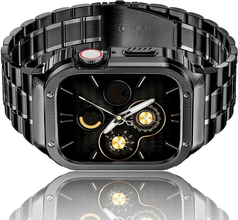 HASLFM Pasek stalowy do Watch Ultra 1/2, Series 9/8/7/SE/6/5/4/3.