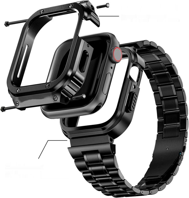 HASLFM Pasek stalowy do Watch Ultra 1/2, Series 9/8/7/SE/6/5/4/3.