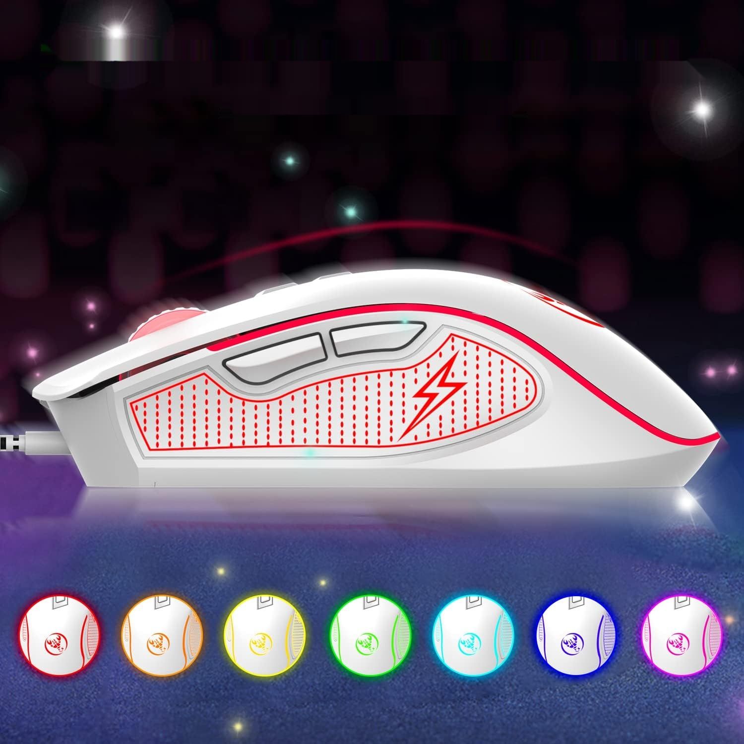 Zestaw Klawiatura i Mysz do Gier RGB, Klawiatura 61 klawiszy + Mysz 3600 DPI