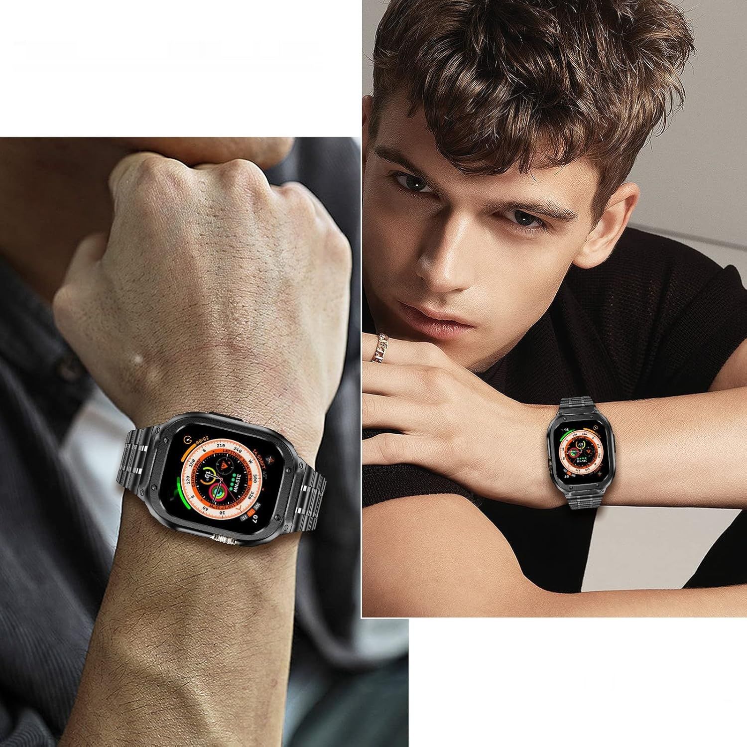 Amznew Bransoleta do Apple Watch Ultra 49mm, Metal, Szary kosmiczny