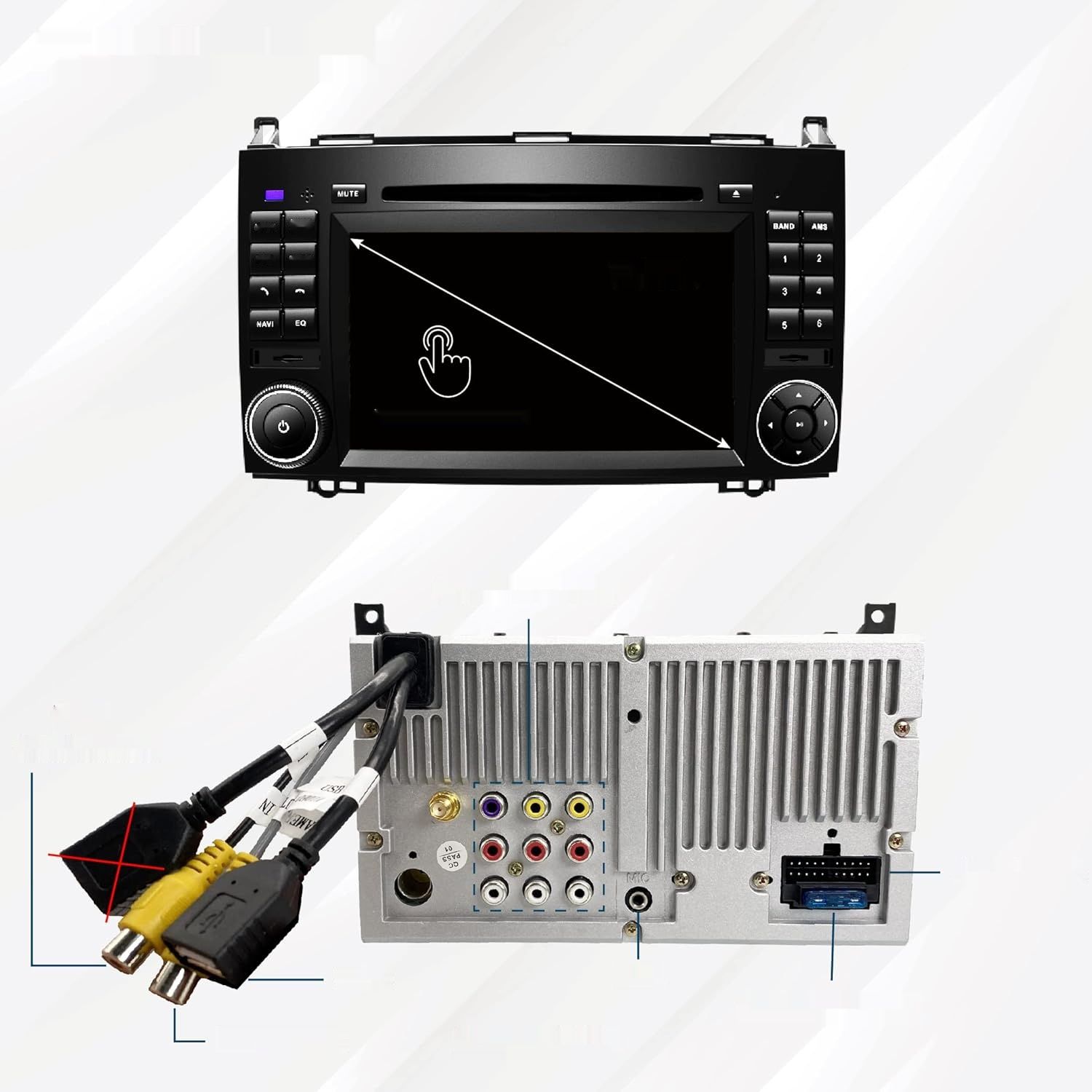 Amaseaudio Wince radio 2 DIN do Benz W169/W245/W906, 7&quot;, DVD, GPS, USB