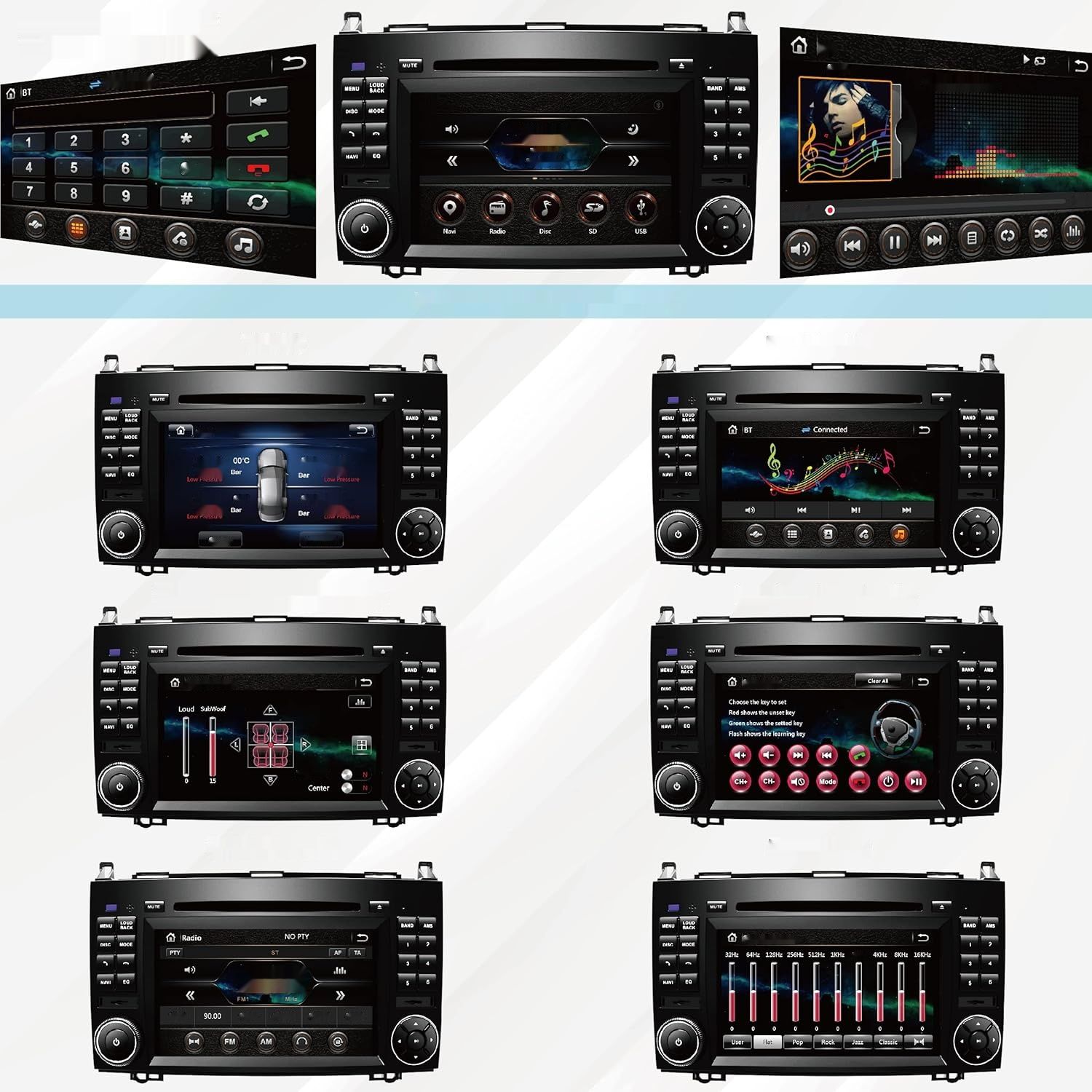 Amaseaudio Wince radio 2 DIN do Benz W169/W245/W906, 7&quot;, DVD, GPS, USB