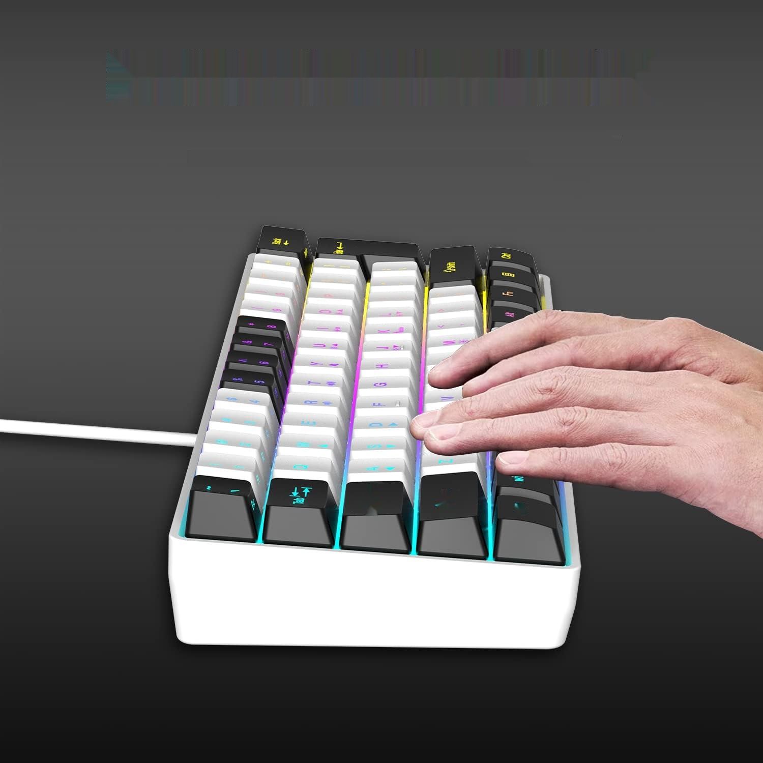 Zestaw Klawiatura i Mysz do Gier RGB, Klawiatura 61 klawiszy + Mysz 3600 DPI