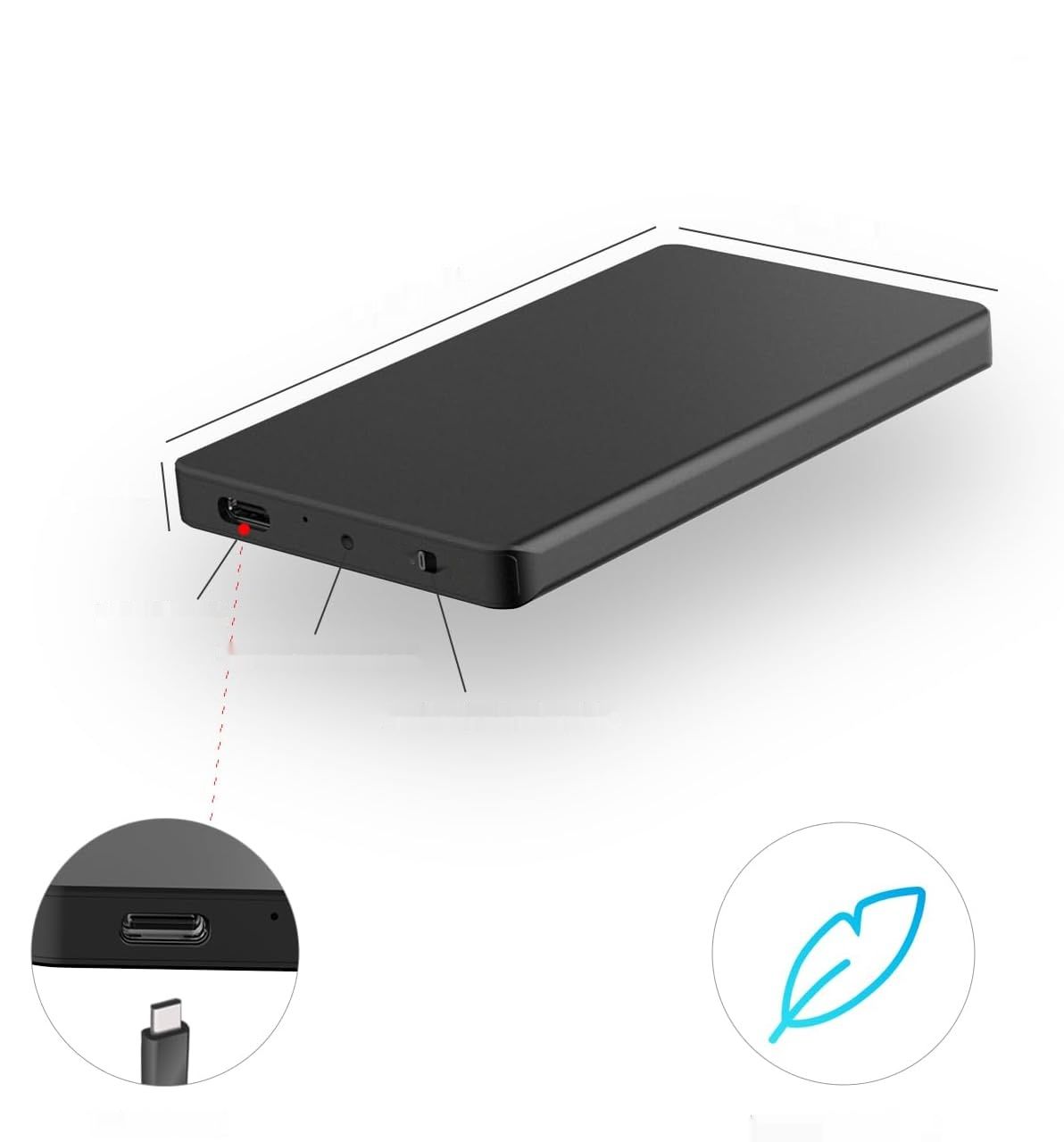 128GB Dyktafon, Vivaniir 350 Godzin, Bateria 2500mAh, do Nagrywania