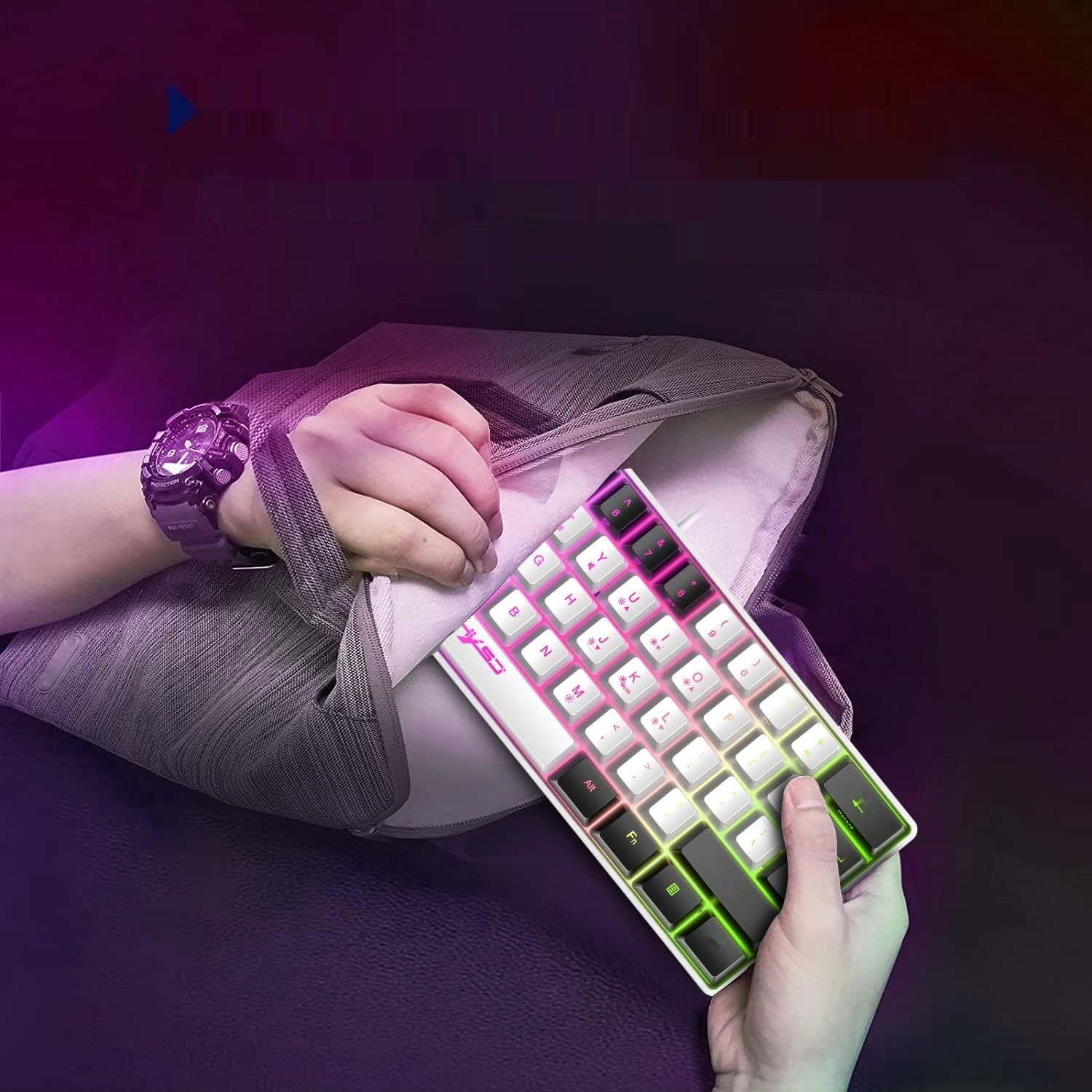 Zestaw Klawiatura i Mysz do Gier RGB, Klawiatura 61 klawiszy + Mysz 3600 DPI