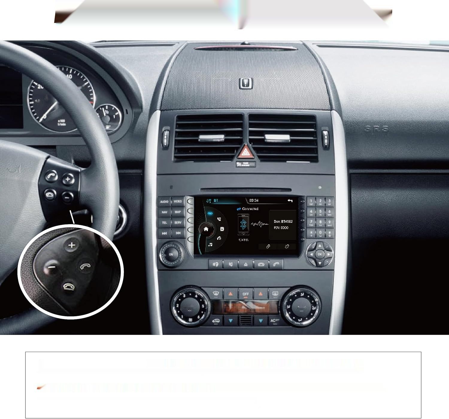 Amaseaudio Wince radio 2 DIN do Benz W169/W245/W906, 7&quot;, DVD, GPS, USB