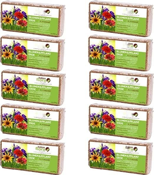 KOKOSFLORA Ziemia kokosowa 90 l, 10x650g, naturalna, bez torfu