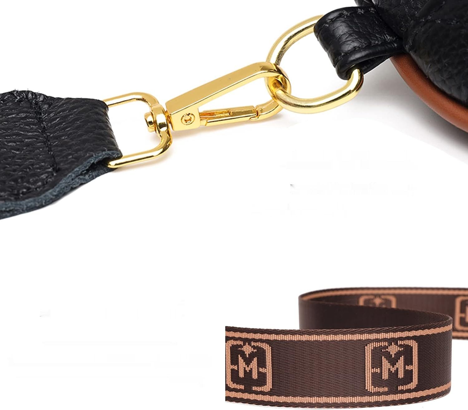 Myhozee Crossbody Bag z szerokim paskiem, prawdziwa skóra, szary
