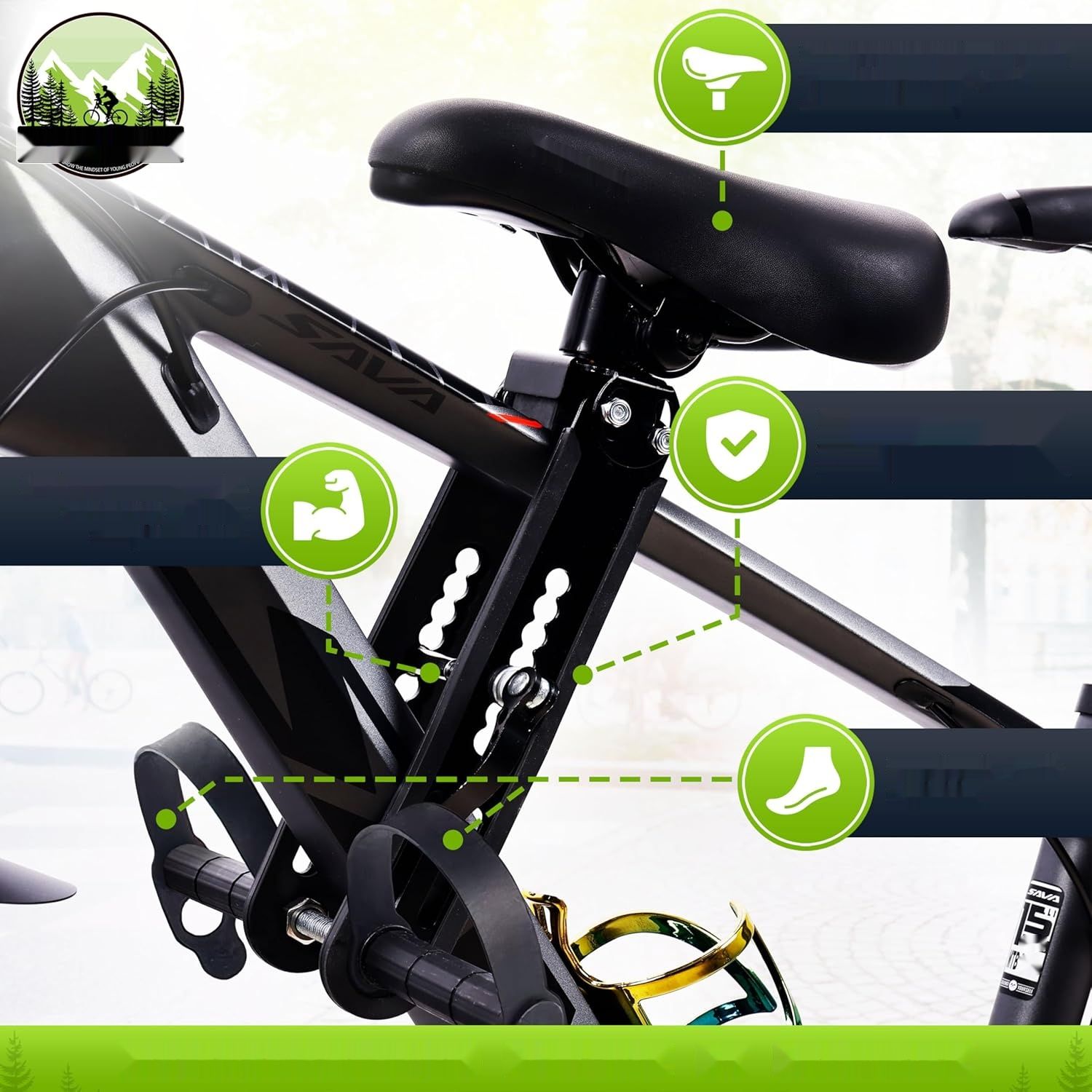 YOUNGROW Przednie Siedzisko Rowerowe dla Dzieci, do 24 kg