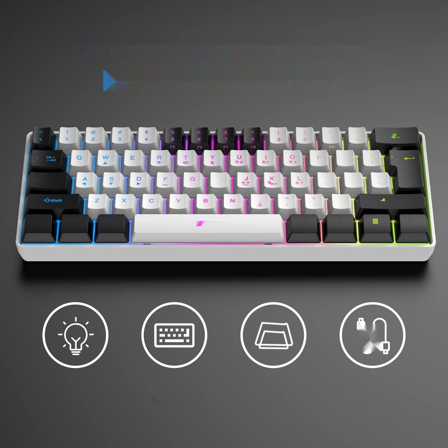 Zestaw Klawiatura i Mysz do Gier RGB, Klawiatura 61 klawiszy + Mysz 3600 DPI