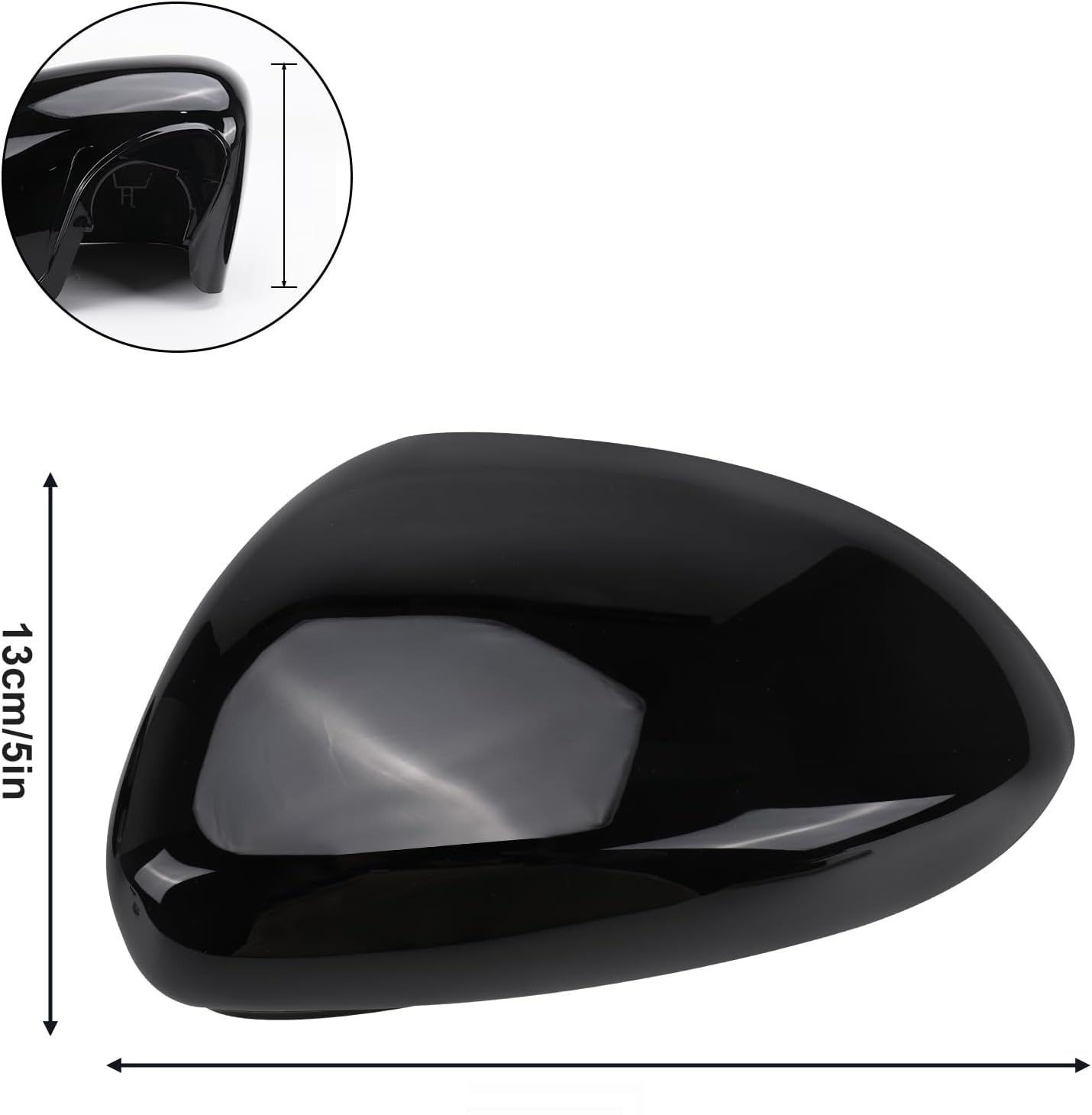Wymiana nakładek lusterka Opel Corsa D/E 2006-2019, błyszcząca czarna.